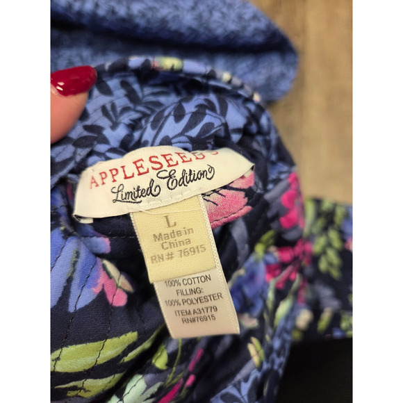 Appleseed's Limited Edition Reversible Pink Floral Quilted Jacket Women's Large - Picture 4 of 6